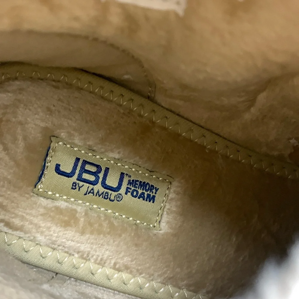 JBU BY JAMBU All terrain boots 9.5 Leather Faux fur Mem foam Tan black NEW NWT